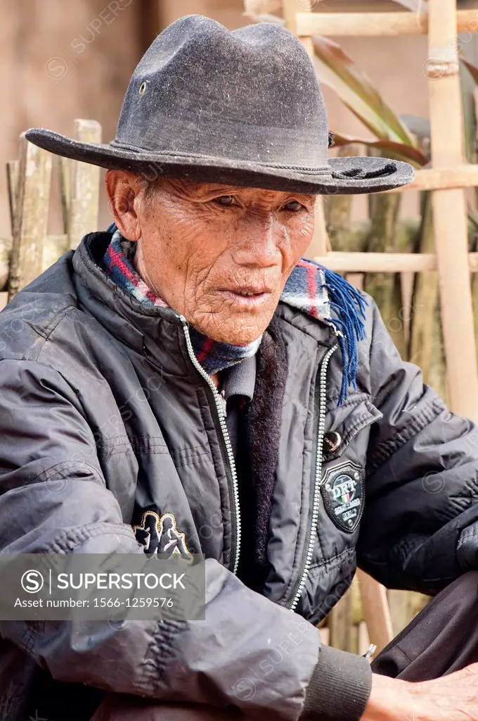 portrait of an ethnic Akha man, Phongsaly, Laos