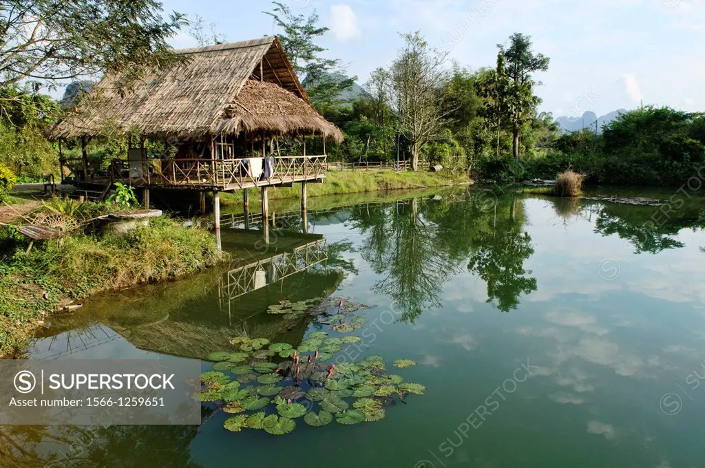 rural scene in Vang Vieng, Laos