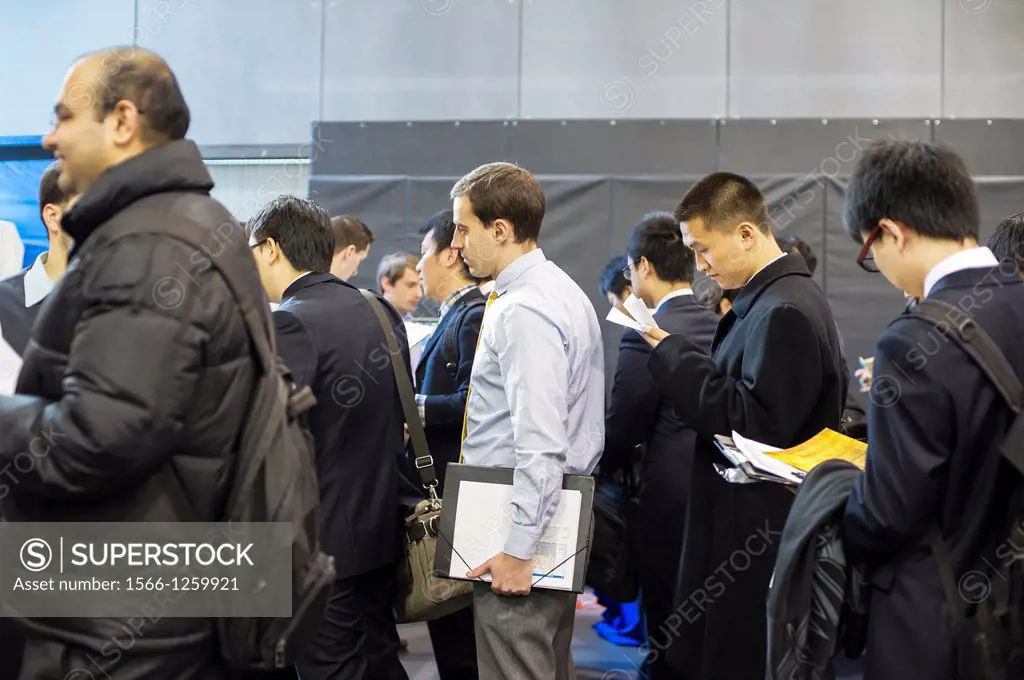 Engineers and applied science students attend an Engineering and Technology Spring Career Fair in Brooklyn in in New York The US Labor Department repo...