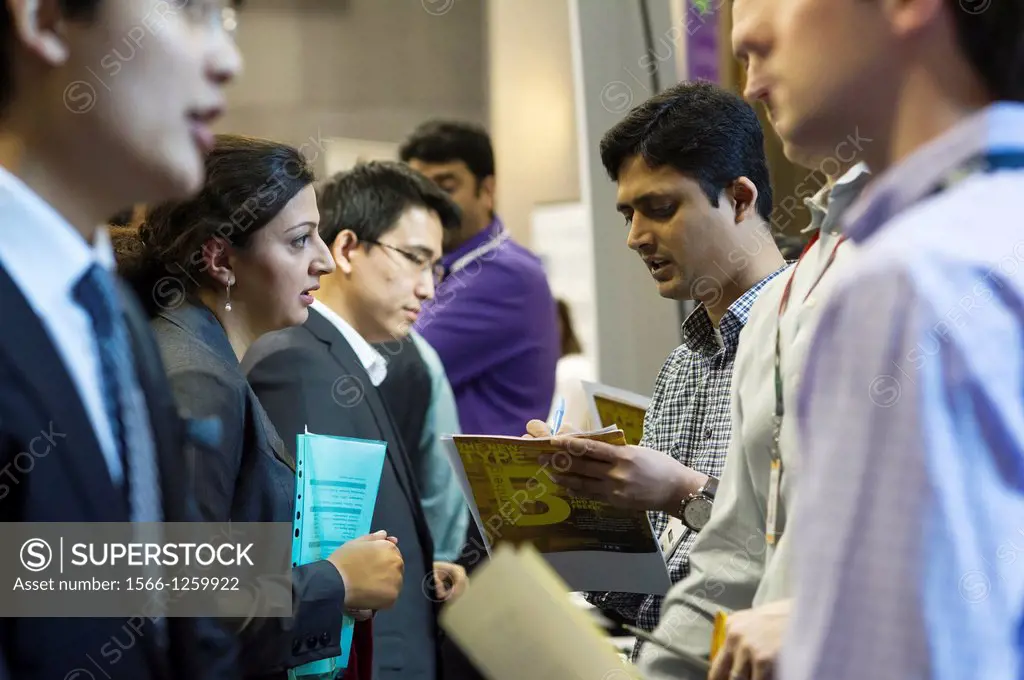 Engineers and applied science students attend an Engineering and Technology Spring Career Fair in Brooklyn in in New York The US Labor Department repo...