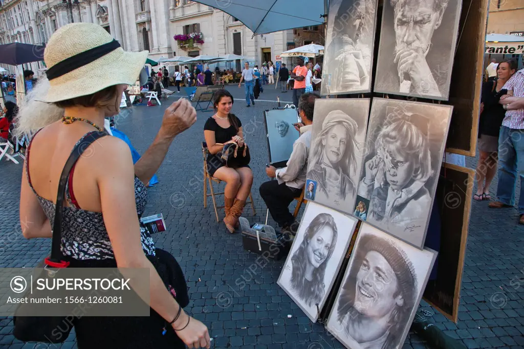 Day life in Navona Square, Rome, Lazio, Italy.