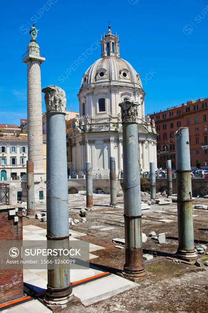 Trajan´s Forum and Trajan´s Column, Imperial Forum, Rome, Lazio, Italy.