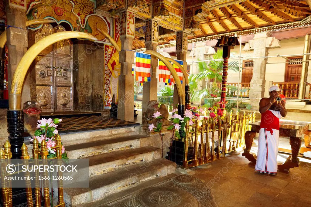 Sri Lanka - Temple of the Tooth, Kandy, Sri Dalaga Maligawa - UNESCO World Heritage Site, buddish shrine, central region of Sri Lanka Island