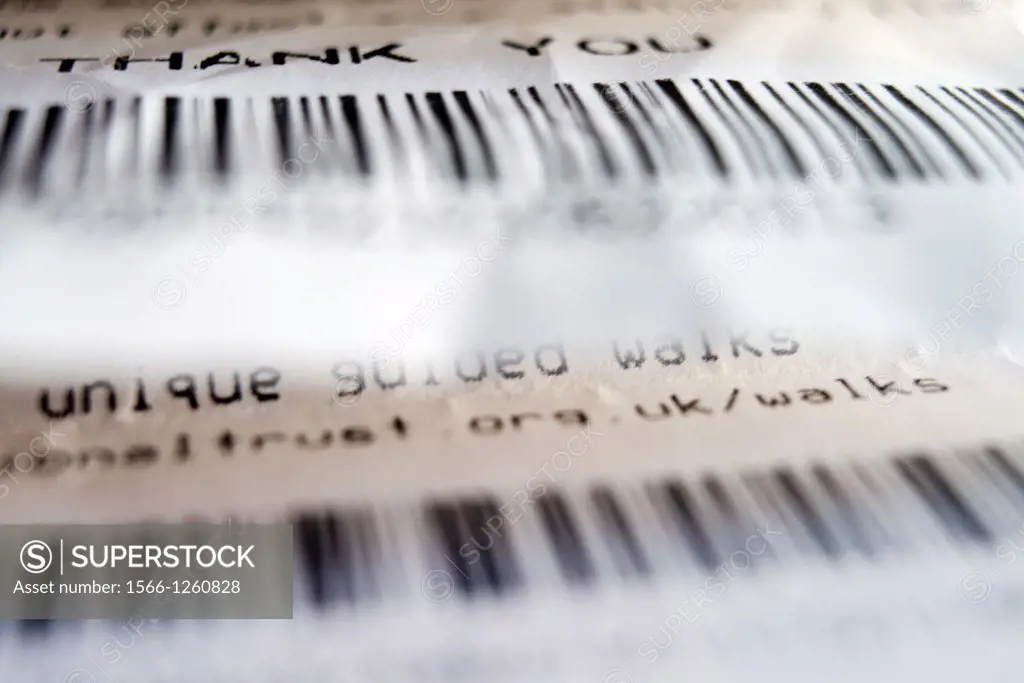 close-up of a visa ticket with barcode