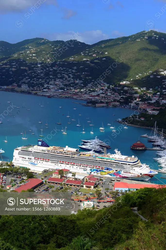 Cruise Ships in Charlotte Amalie Harbor St Thomas Virgin Islands USVI Caribbean US Territory