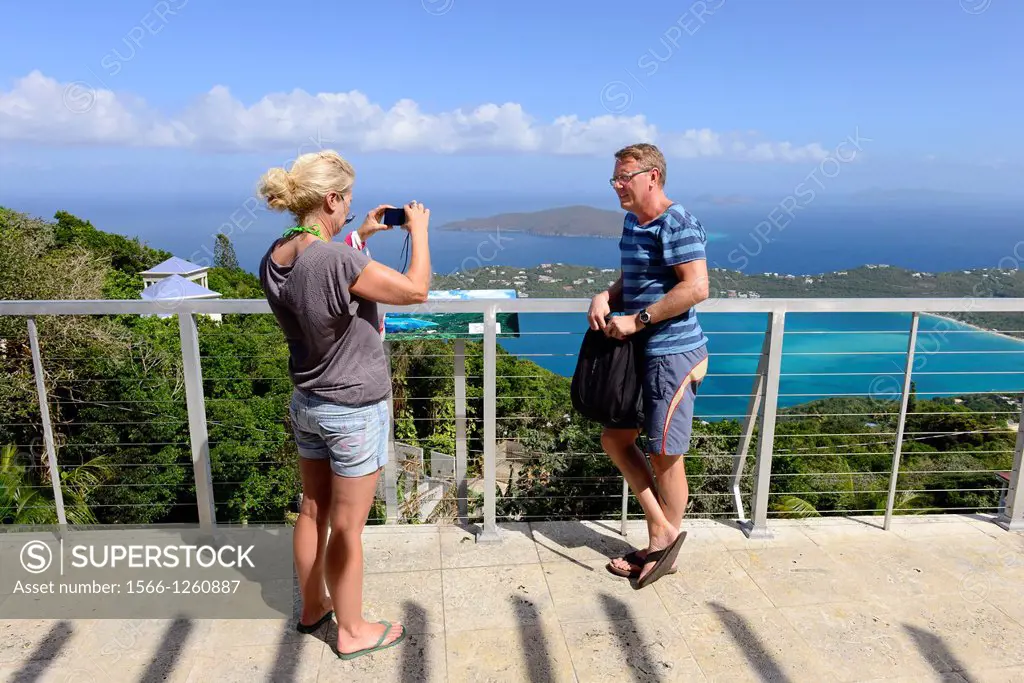 Visitor takes photo Magen´s Bay St Thomas Virgin Islands USVI Caribbean US Territory Charlotte Amalie