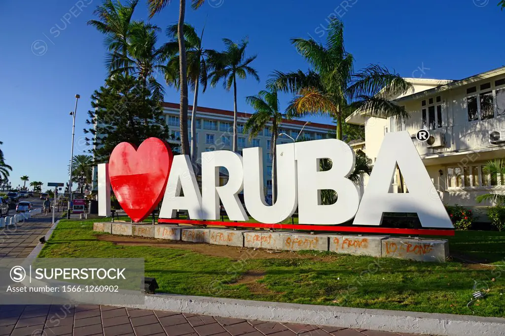 I Love Aruba Sign Oranjestad Netherland Antilles NA Caribbean