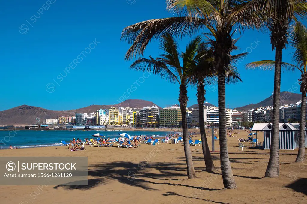 Playa de las Canteras beach Santa Catalina district Las Palmas de Gran Canaria island the Canary Islands Spain Europe