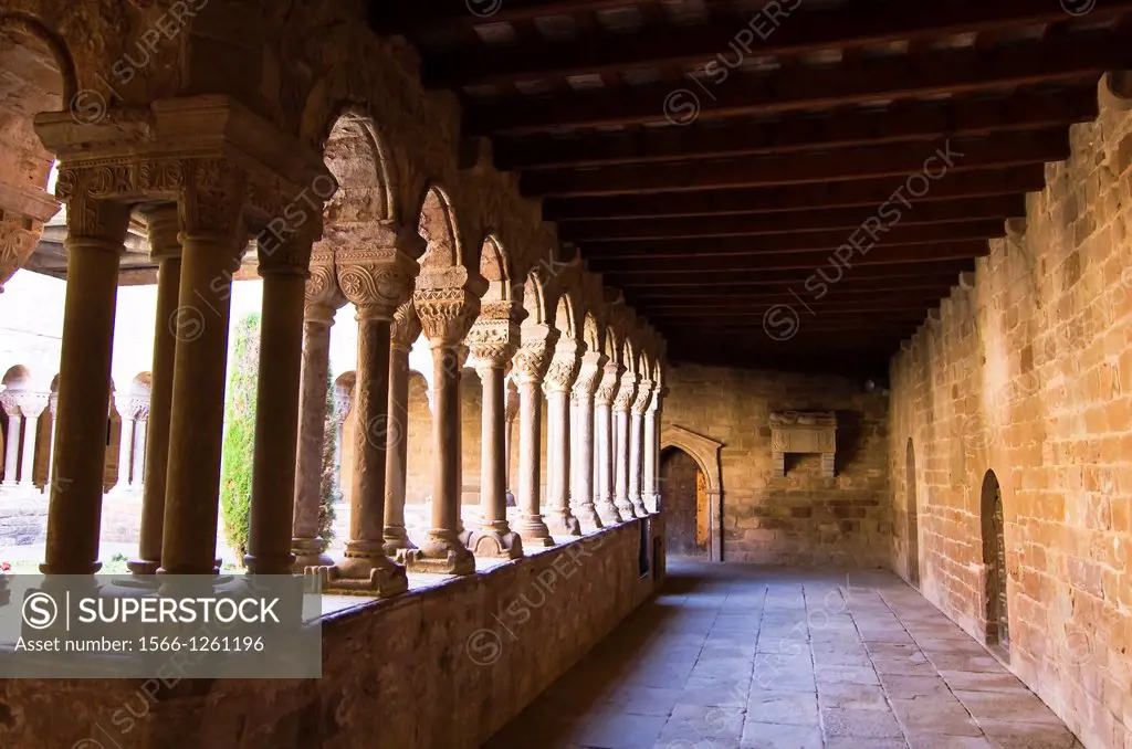 Romanesque cloister of the monastery of Santa Maria - L´Estany - Bages - Barcelona - Catalonia - Spain - Europe