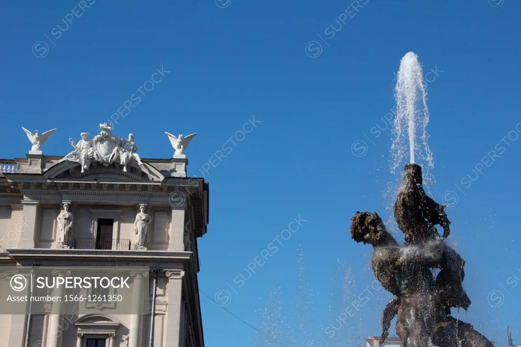 Fountain of the Naiads in Piazza della Repubblica Square in Rome Italy