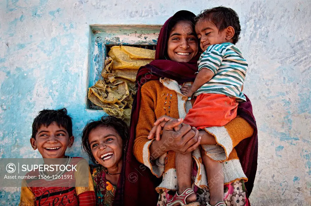 Rabari children in Bhuj area  Kutch, Gujarat, India
