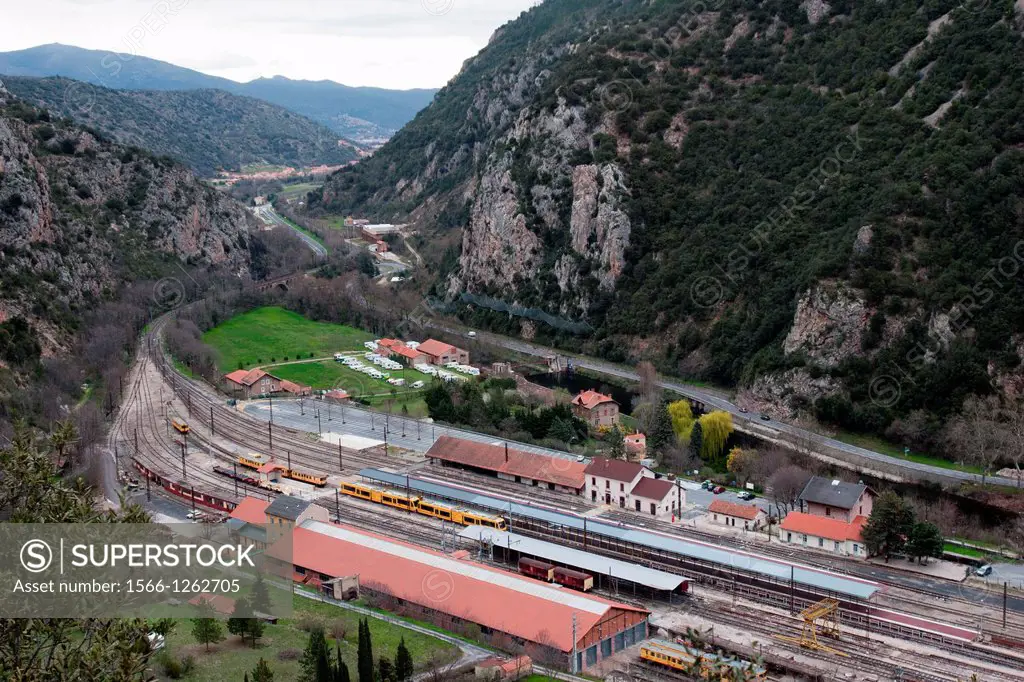 SNCF Train Station, Villefranche de Conflent, Pyrenees-Orientales department, France