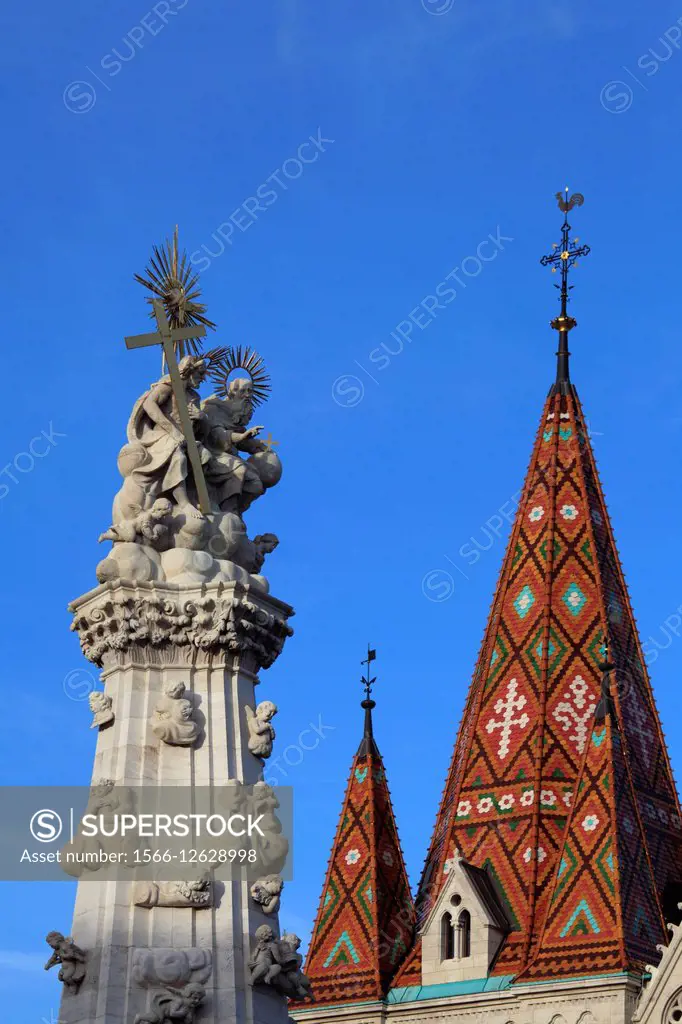 Hungary, Budapest, Matthias Church, Holy Trinity Column,