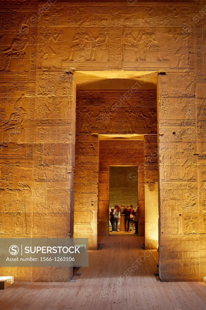 Temple of Isis - inside the temple, Philae Island, South Egypt