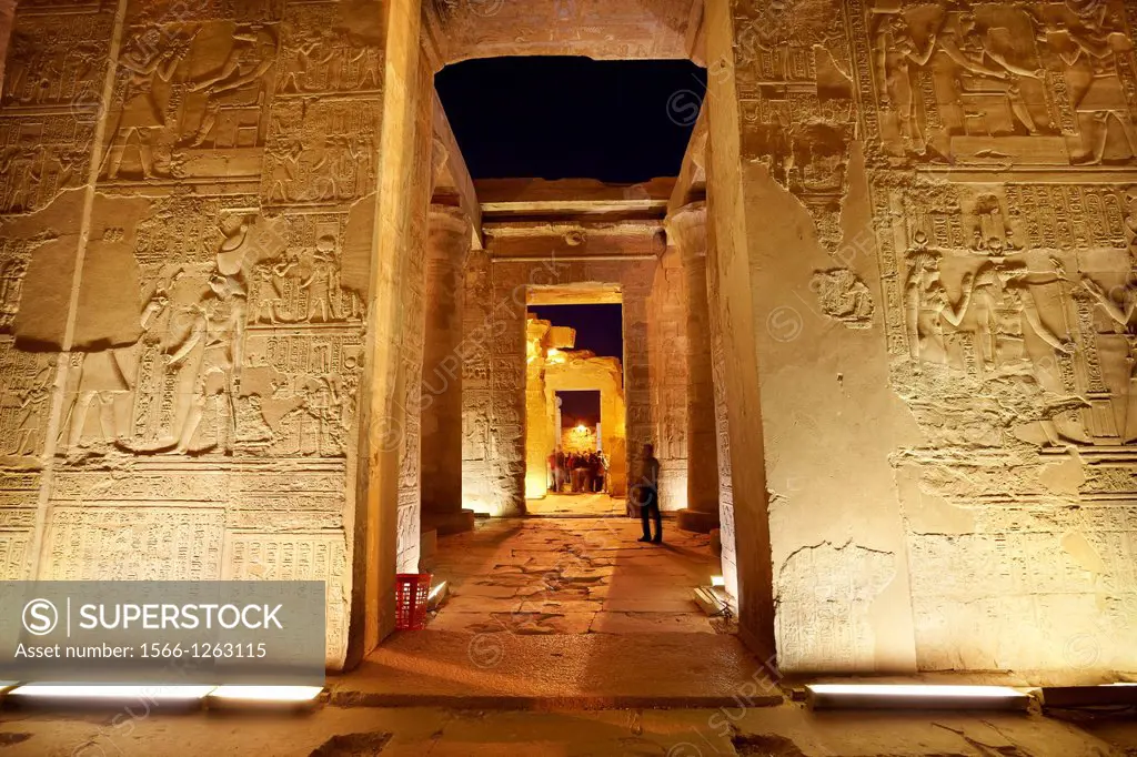 Kom Ombo - inside the Temple of Sobek, a Crocodile Temple, South Egypt