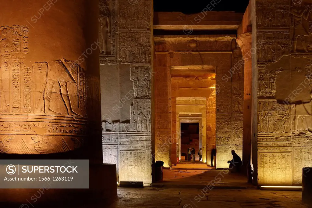 Egypt - Kom Ombo, inside the Temple of Sobek, a Crocodile Temple, South Egypt
