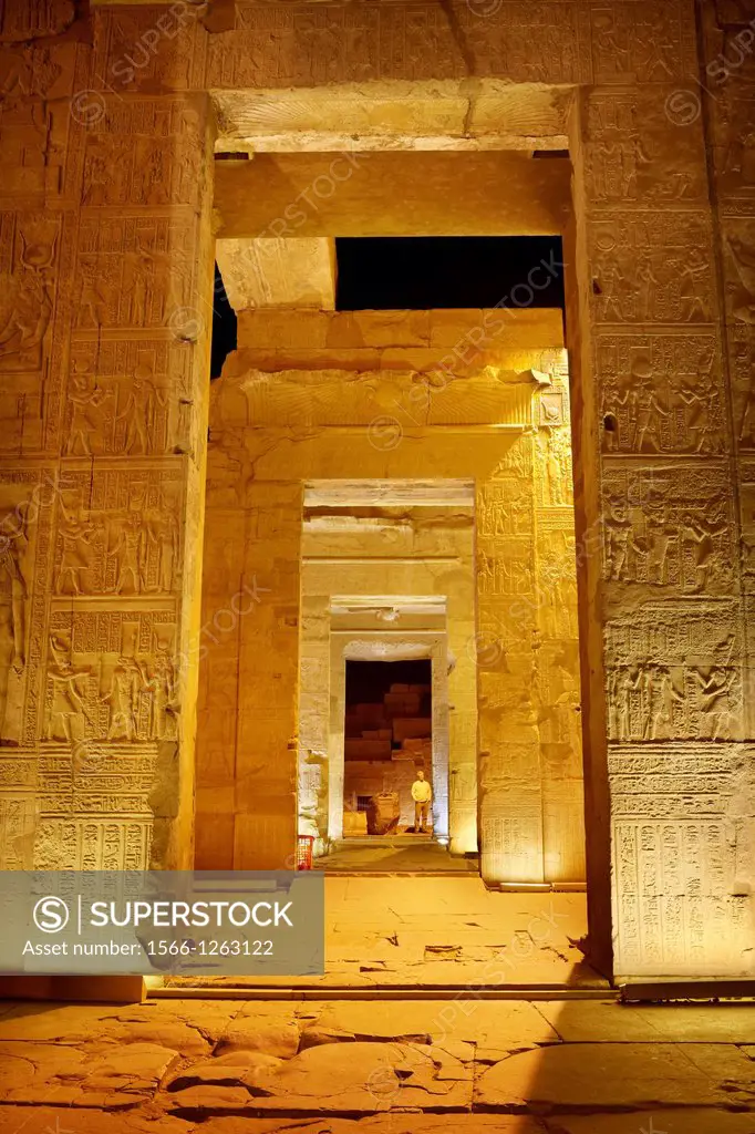 Kom Ombo, inside the Temple of Sobek, a Crocodile Temple, South Egypt