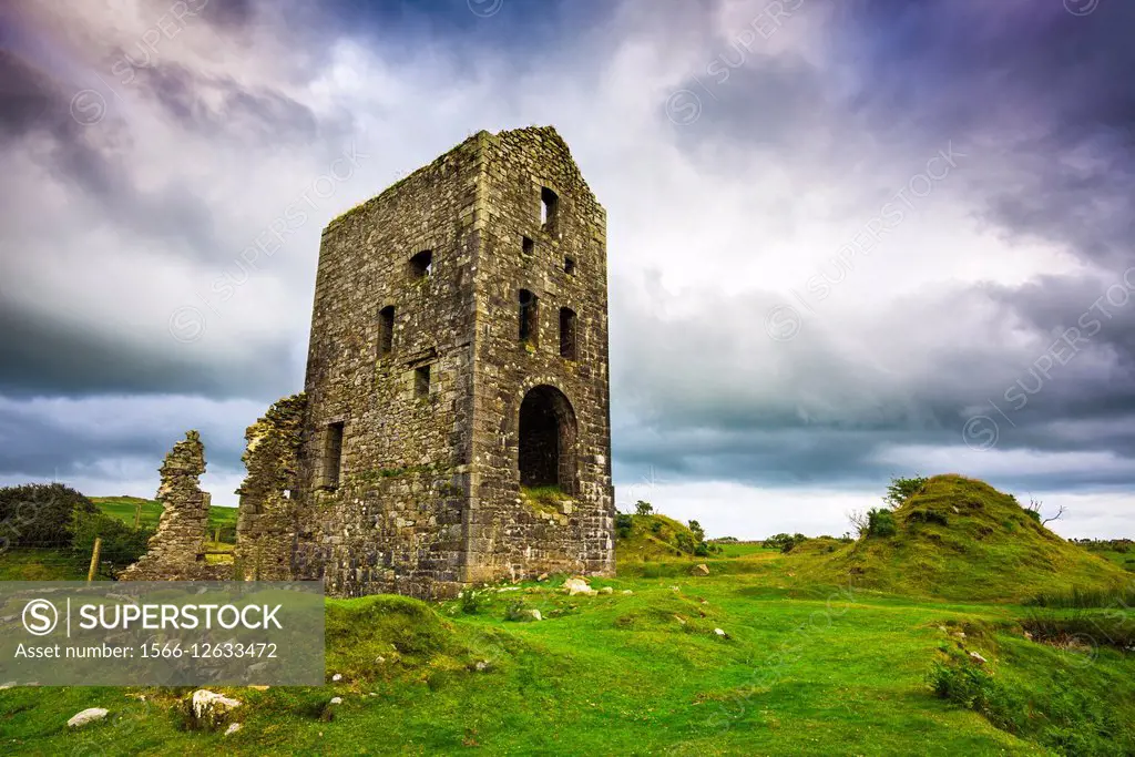 Engine House at Wheal Jenkin mine on Bodmin Moor at Minions, Cornwall, England.