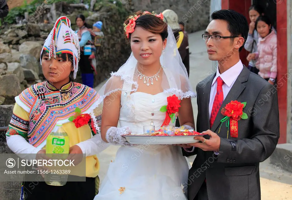 China, Yunnan, Yuanyang, Hani ethnic minority, people, wedding,