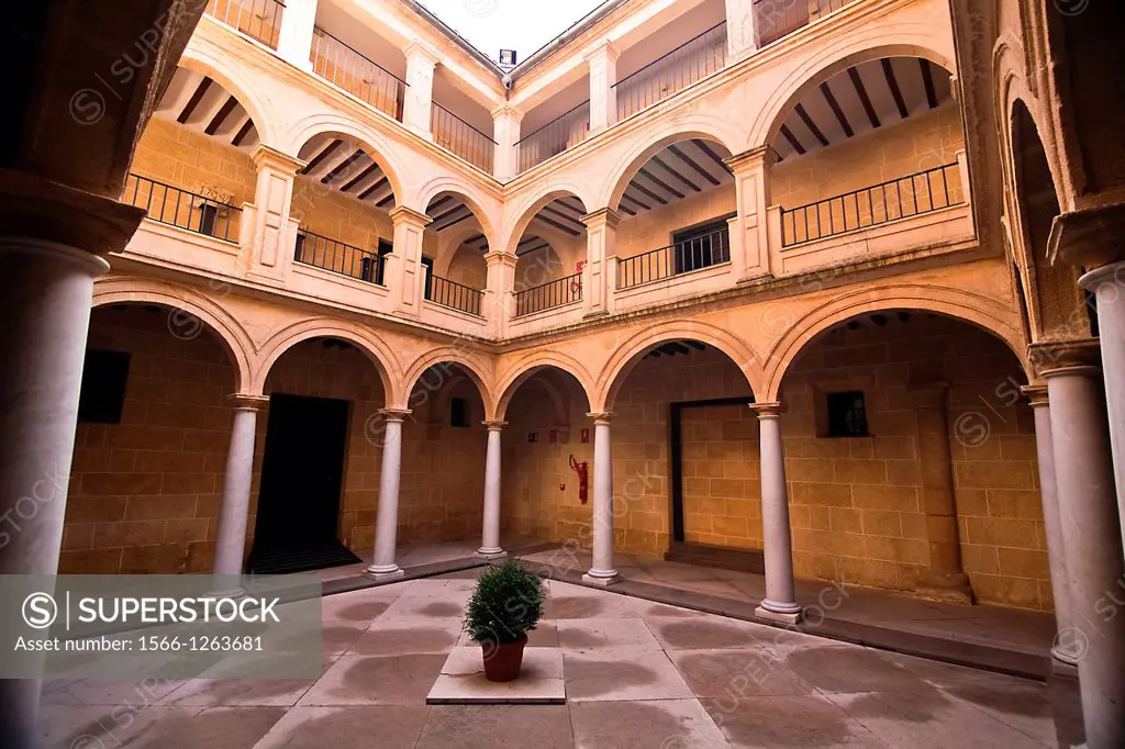 Courtyard in the Municipal Museum of Alcala la Real, Jaen province, Andalusia, Spain