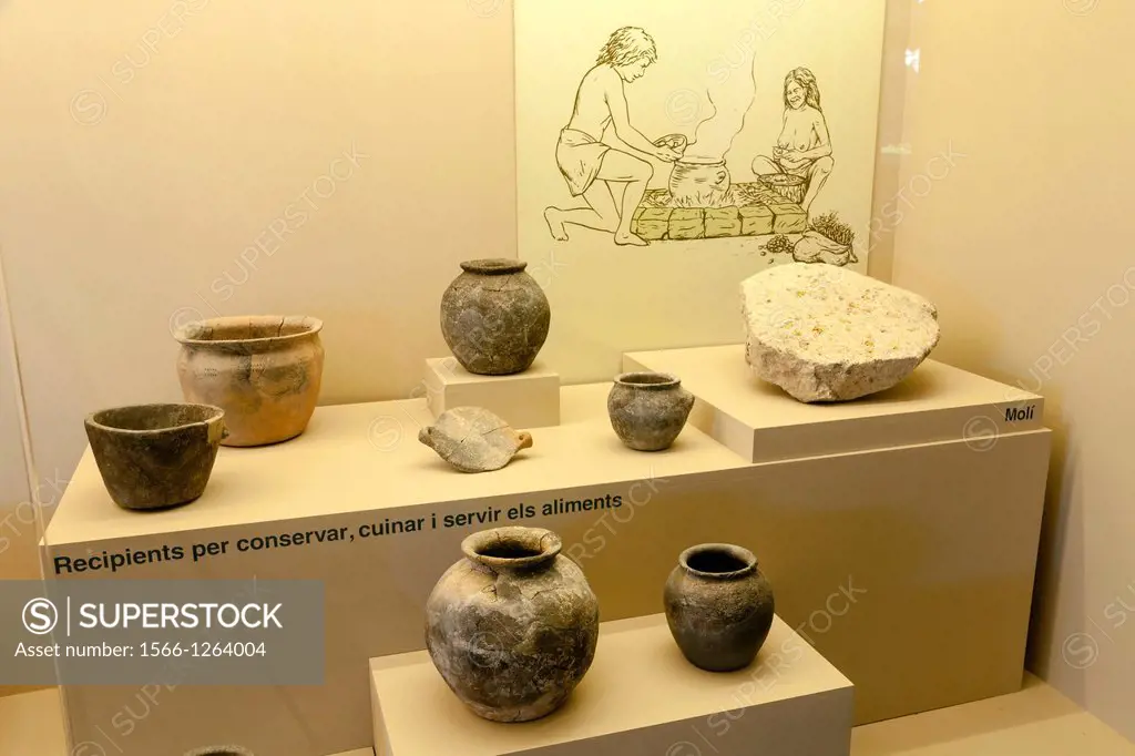 Useful Cooking, Archaeological Museum are Fornes, room Talayotic period 1300-123 C, Montuiri, District of Es Pla, Mallorca, Spain