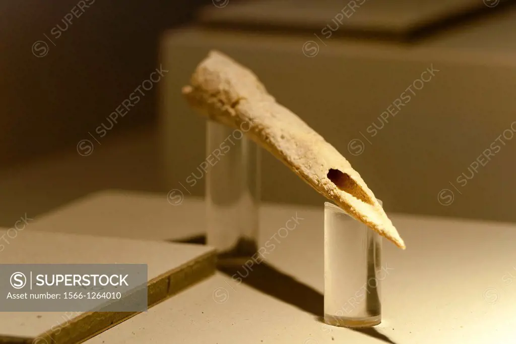 bone awl, Archaeological Museum are Fornes, room Talayotic period 1300-123 C, Montuiri, District of Es Pla, Mallorca, Spain