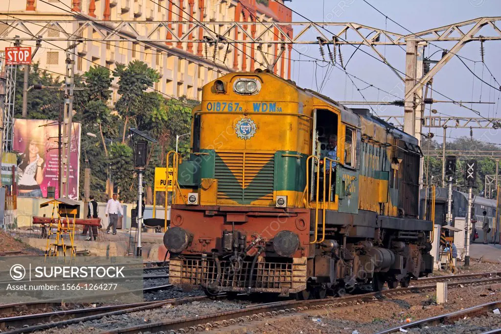 Train, Railway on Track, Pune, Maharashtra, India