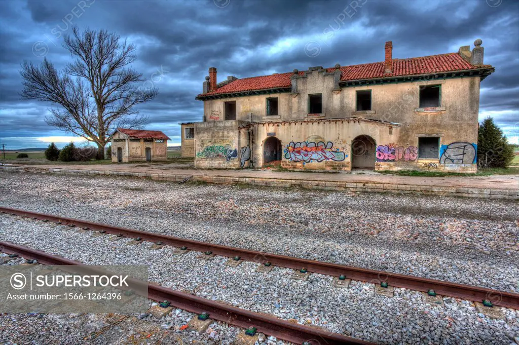 Abandoned train station, Fontioso, Burgos, Spain