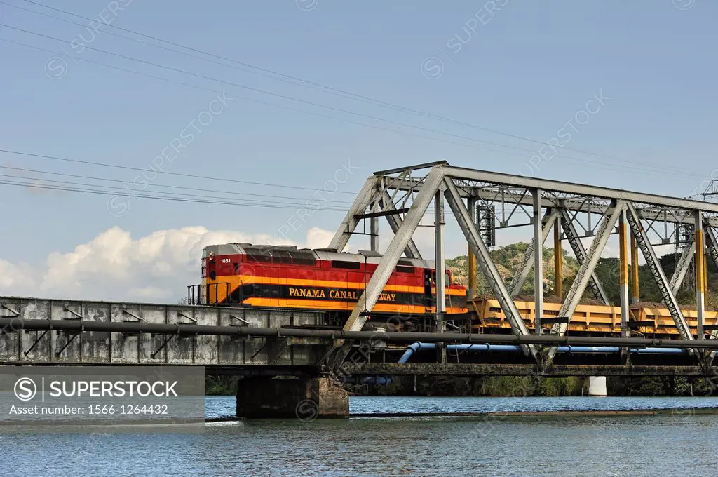 Panama Canal Railway crossing over the Chagres River, Republic of Panama, Central America