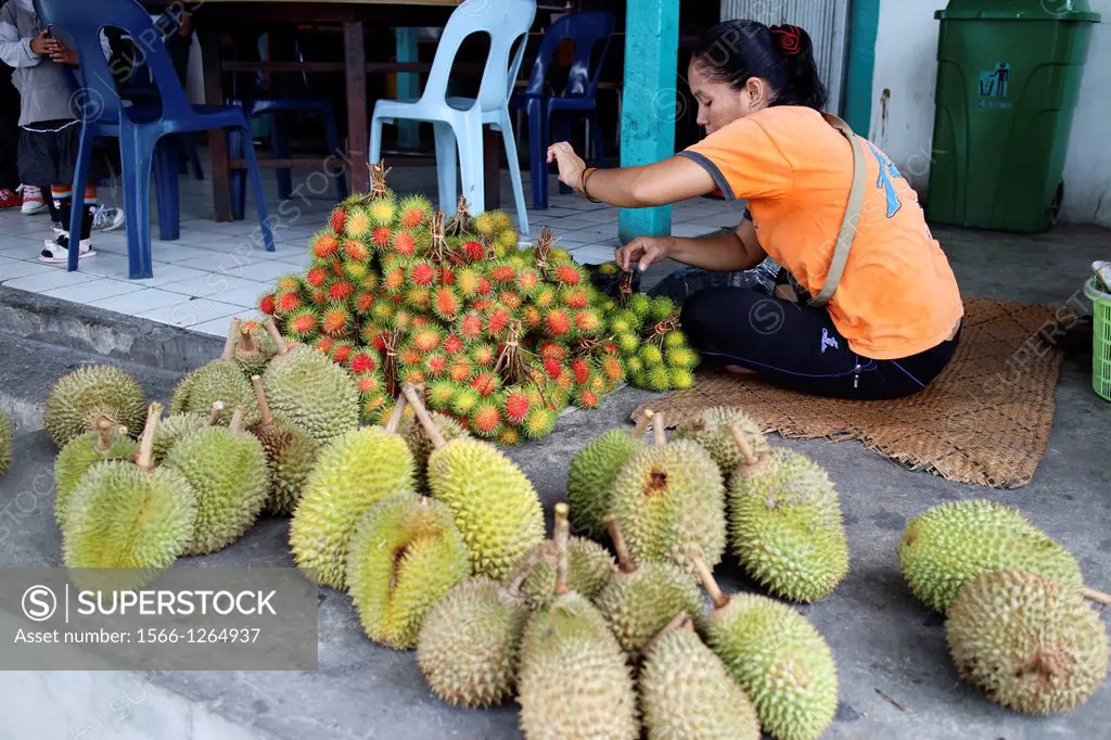 View of Local market in sarawak, Local fruit seller, Sri aman division, sarawak, malaysia, borneo