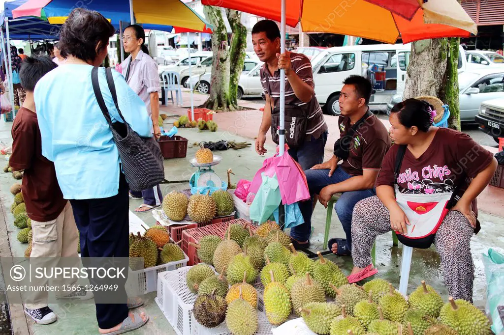 View of Local market in sarawak, Local fruit seller, Sri aman division, sarawak, malaysia, borneo