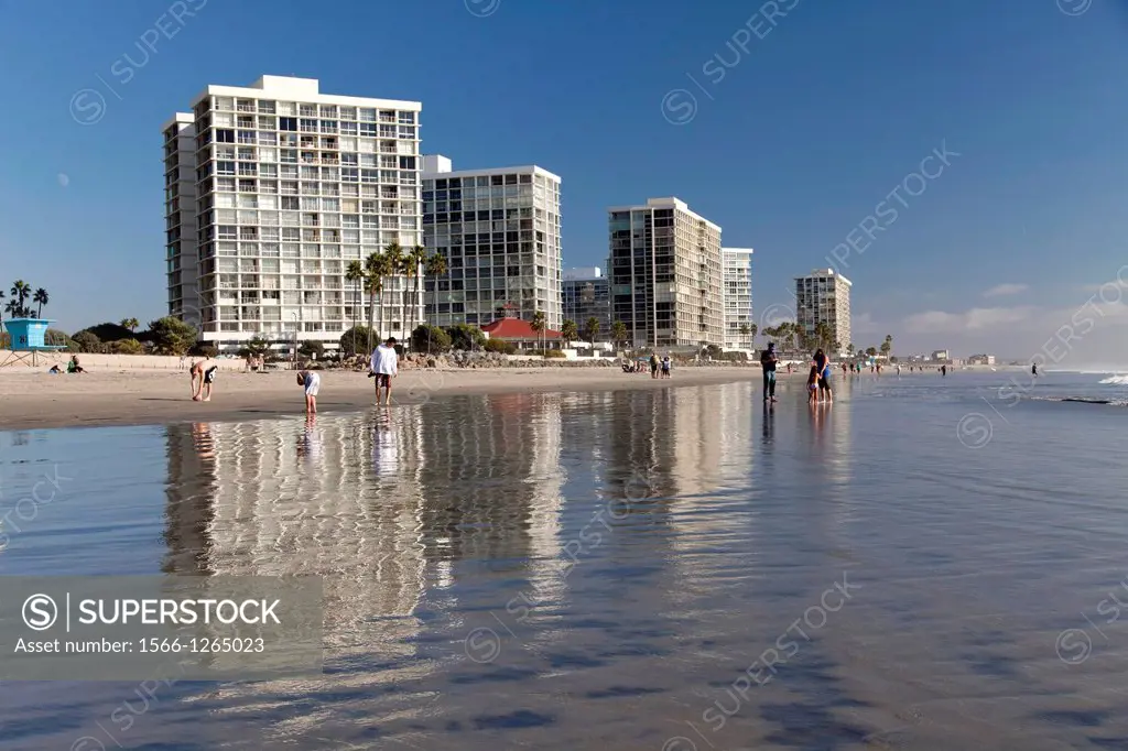 apartment buildings at the beach on Coronado Island, San Diego, California, United States of America, USA
