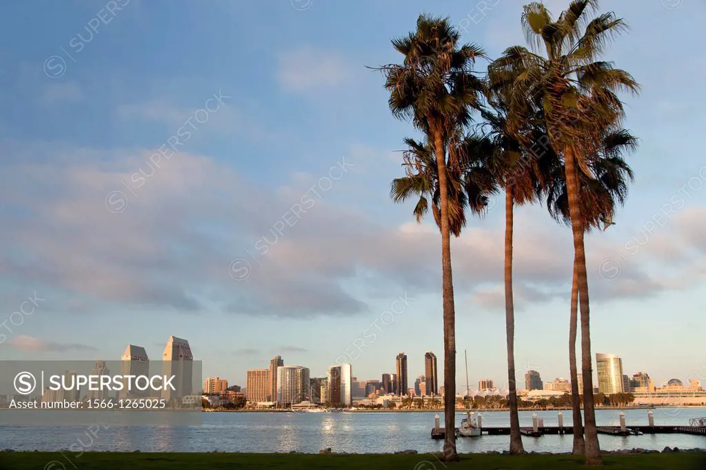 view from Coronado Island to the San Diego Skyline, California, United States of America, USA