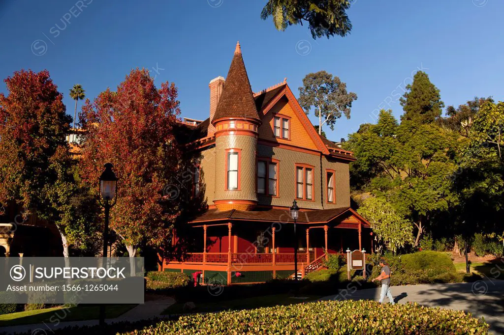 Christian House in Queen Anne style, victorian architecture of Heritage Park, San Diego, California, United States of America, USA