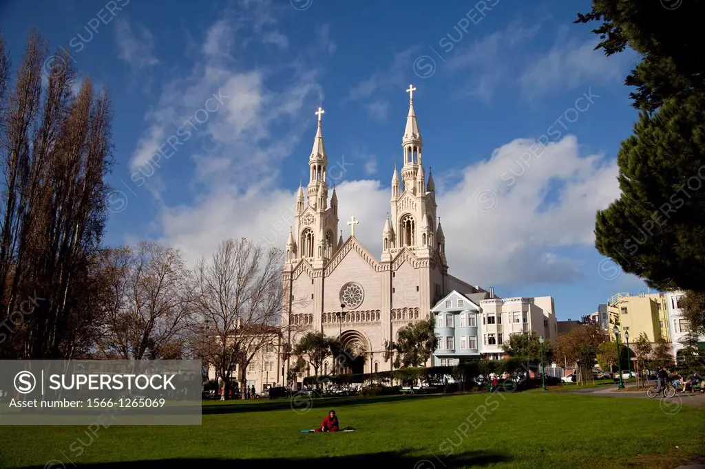 Saints Peter and Paul Church on Washington Square, San Francisco, California, United States of America, USA