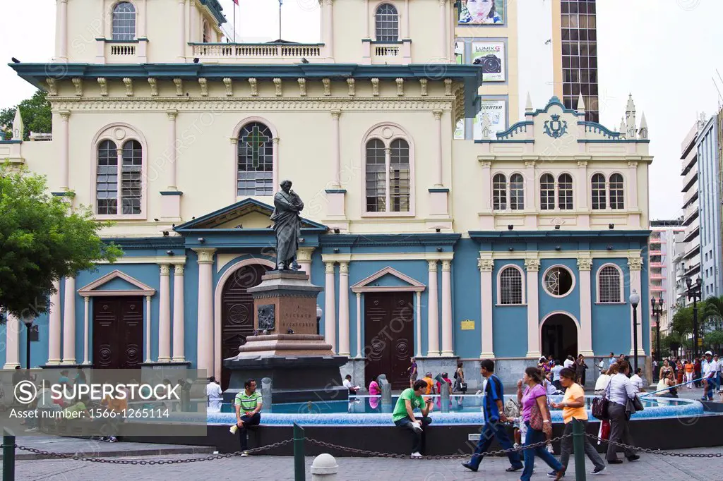 Ecuador, Guayaquil, plaza y iglesia de San Francisco.
