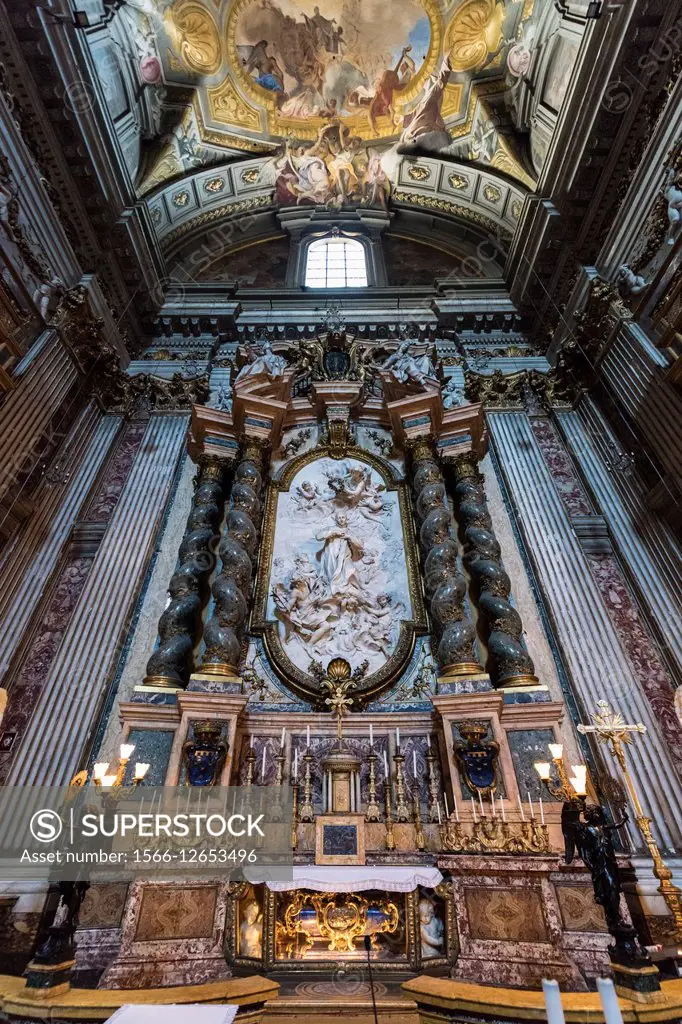 Rome. Italy. Church of St. Ignatius of Loyola at Campus Martius (1626 - 1650). Chapel of the right transept dedicated to St. Aloysius (Louis) Gonzaga....