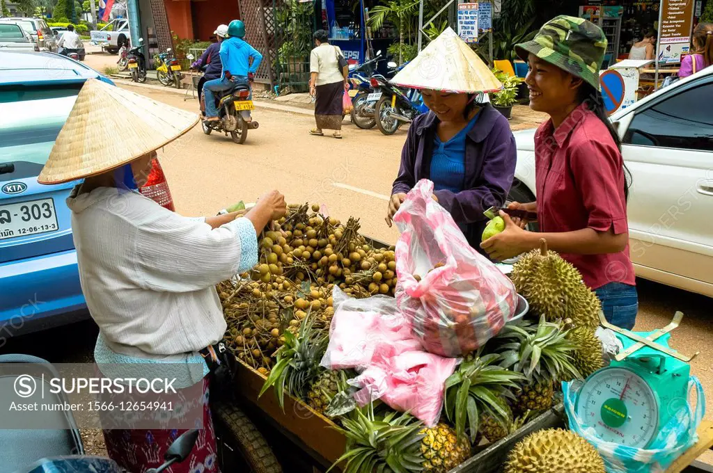 streetstall with fresh fruit at Vang Vieng in Laos