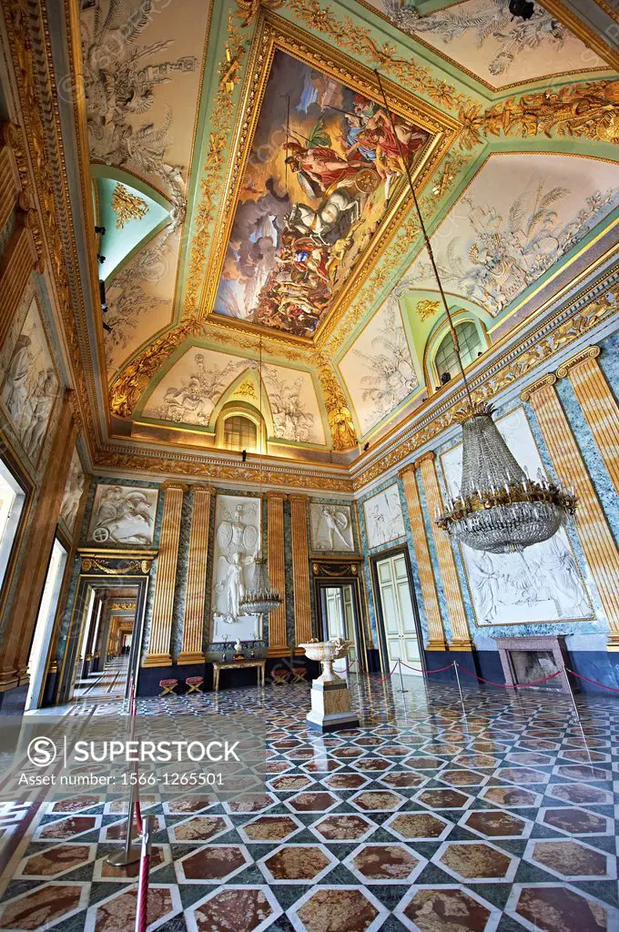 The Room of Mars - The Neoclassical fresco by Antonia Gallianop painted in 1815, represents the death of Hector and the triumph of Hector. The furnitu...