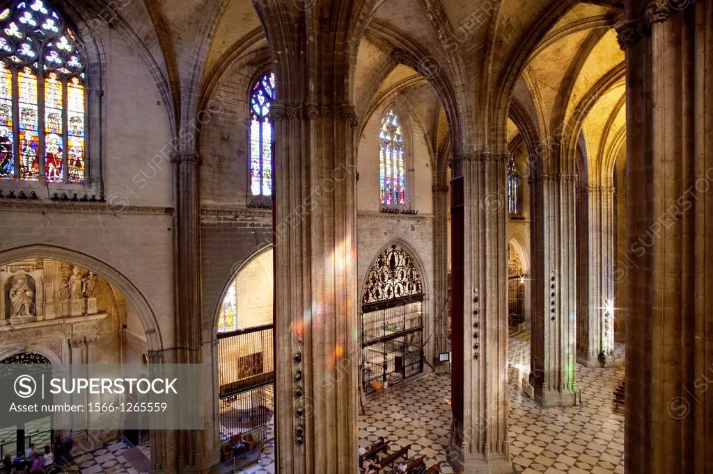 Interior of the Cathedral of Seville  Seville, Andalusia, Spain