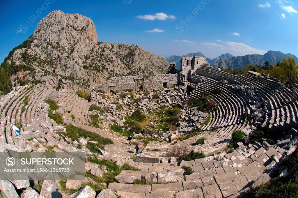 Theater, Antique city of Termesos Termessus Taurus Mountain, Turkey, Western Asia
