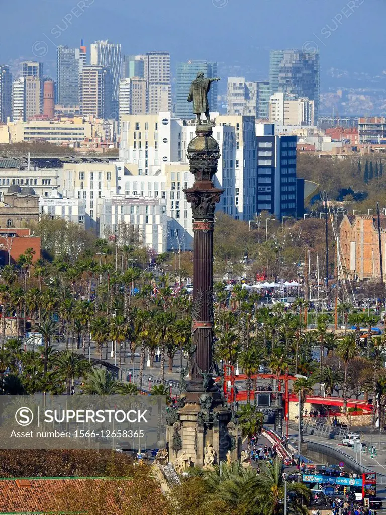 Columbus monument, Barcelona. Catalonia, Spain.