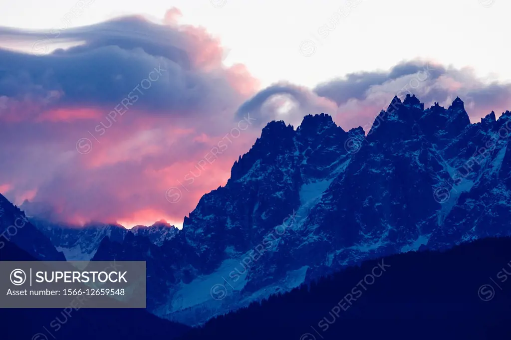 Sunset, French Alps, Savoie, France, Europe.