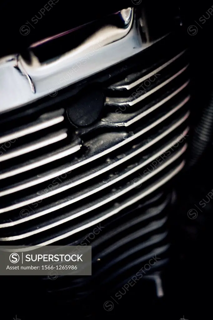 Motorbike, detail of the part of the mechanics of the engine of gasoline