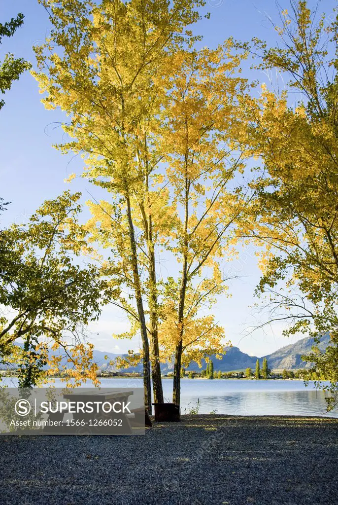 Fall campsite by the lake.Osoyoos British Columbia