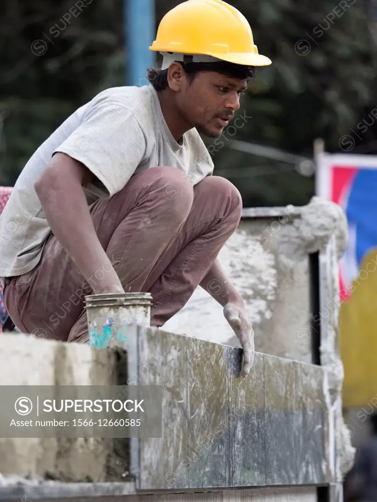 Construction worker in Bangalore, Karnataka, India