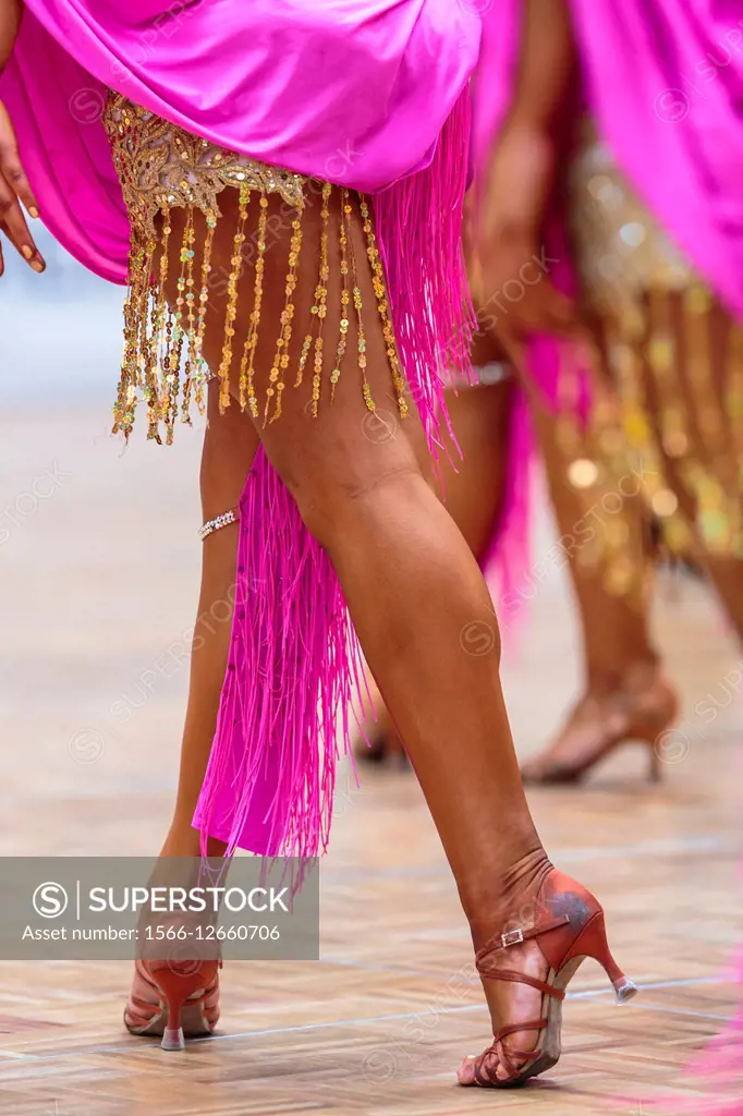 Close up of a female dancer´s legs at a dancing competition, Germany, Europe
