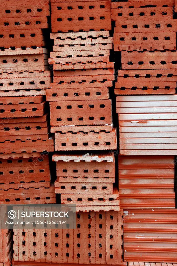 bricks, building materials 