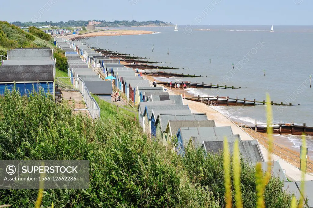 Felixstowe beach, Suffolk, view from the cliff.