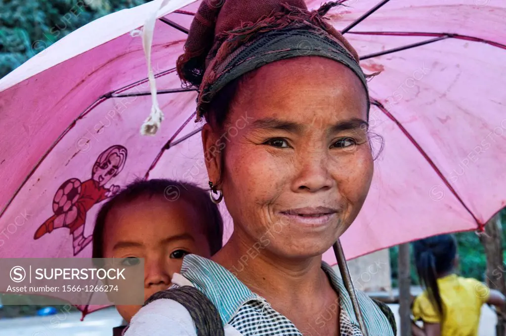 Hmong woman and her baby, Luang Prabang, Laos